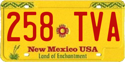 NM license plate 258TVA