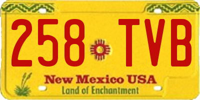 NM license plate 258TVB