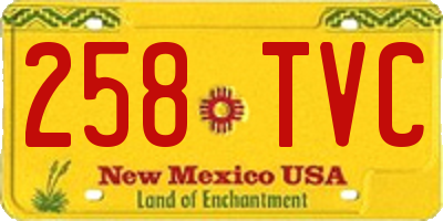 NM license plate 258TVC