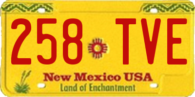 NM license plate 258TVE