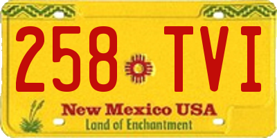 NM license plate 258TVI