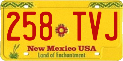 NM license plate 258TVJ