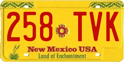 NM license plate 258TVK