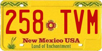 NM license plate 258TVM