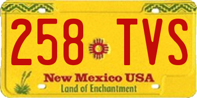 NM license plate 258TVS