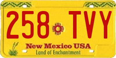 NM license plate 258TVY