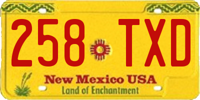 NM license plate 258TXD