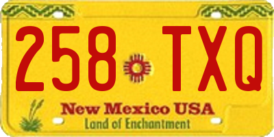 NM license plate 258TXQ