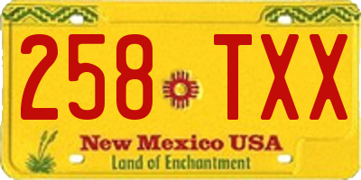 NM license plate 258TXX
