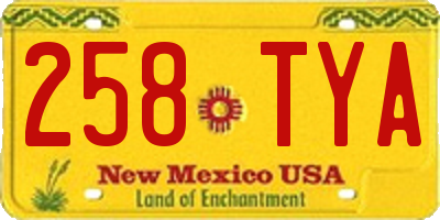 NM license plate 258TYA