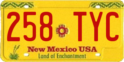 NM license plate 258TYC
