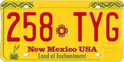 NM license plate 258TYG