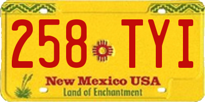 NM license plate 258TYI