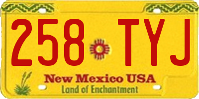 NM license plate 258TYJ