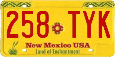 NM license plate 258TYK
