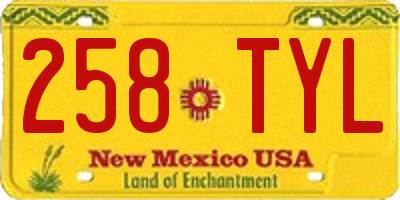 NM license plate 258TYL