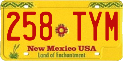 NM license plate 258TYM