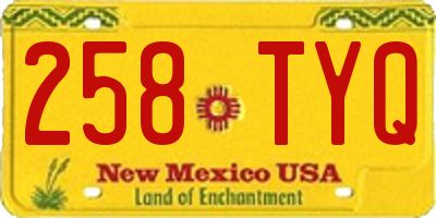 NM license plate 258TYQ