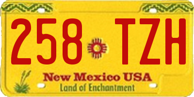 NM license plate 258TZH