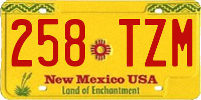 NM license plate 258TZM