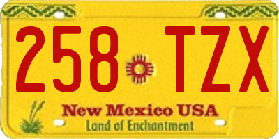 NM license plate 258TZX