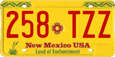 NM license plate 258TZZ