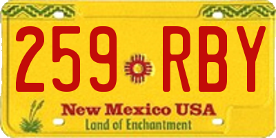 NM license plate 259RBY