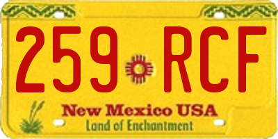 NM license plate 259RCF
