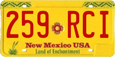 NM license plate 259RCI