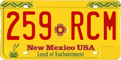 NM license plate 259RCM