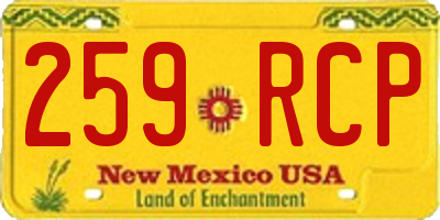 NM license plate 259RCP