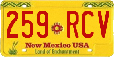 NM license plate 259RCV