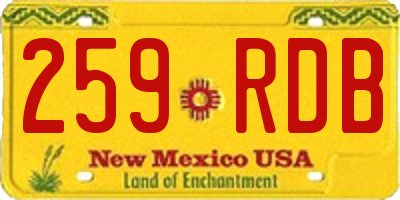 NM license plate 259RDB