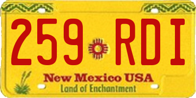 NM license plate 259RDI