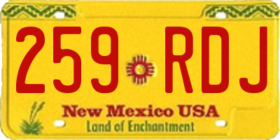 NM license plate 259RDJ