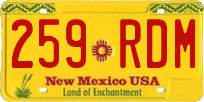 NM license plate 259RDM