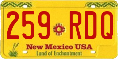 NM license plate 259RDQ