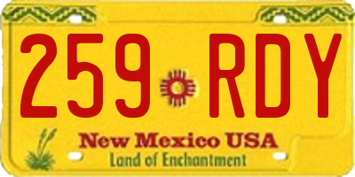 NM license plate 259RDY