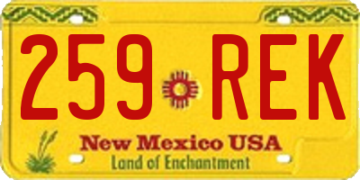 NM license plate 259REK
