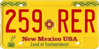 NM license plate 259RER