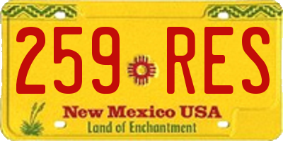 NM license plate 259RES