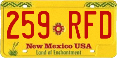 NM license plate 259RFD