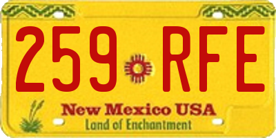 NM license plate 259RFE
