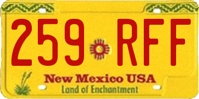 NM license plate 259RFF