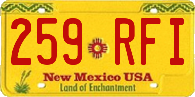 NM license plate 259RFI