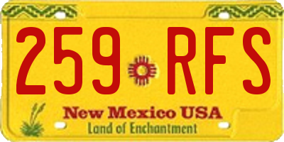 NM license plate 259RFS