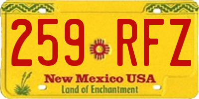 NM license plate 259RFZ