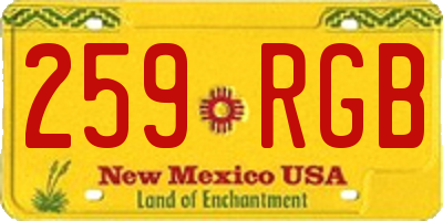NM license plate 259RGB