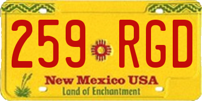 NM license plate 259RGD