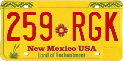 NM license plate 259RGK